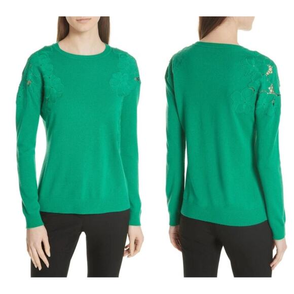 TED BAKER Yizelda Lace Shoulder Sweater Size 2 - Picture 6 of 7